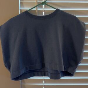 Zara Navy Cropped Sweatshirt Top